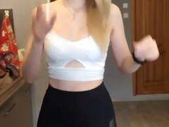 Blond black legging sexy dance