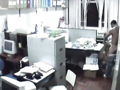 Naughty blonde has sex with another employee inside accounting office