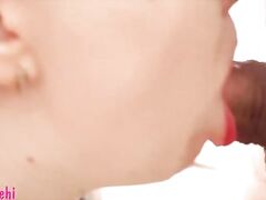 Oral Closeup. Pulsating Dick. Blowjob Creampie