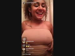 Drunk Rican Shortie Flashing Tits on Live