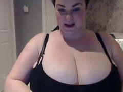 A very pretty girl with HUGE breast  on webcam