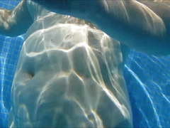 Curvy mature wife in swimming pool with hidden camera