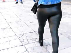 Greek milf in leather leggings 2