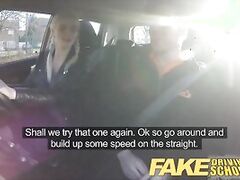 Fake Driving School big tits student creampie and squirting
