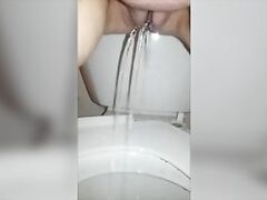 BigTits4BigCock Takes a Long Beautiful Piss in Toilet