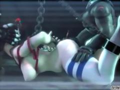 Overwatch Mei threesome sex in the dungeon