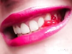 Very sharp natural teeth # 3 – model Anastasia Gree