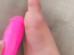 Fucking my Feet with my Huge Pink Dual Toy